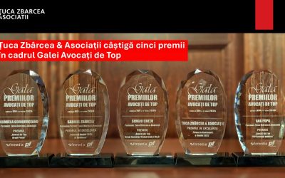 Țuca Zbârcea & Asociații câștigă cinci premii la Gala Avocați de Top