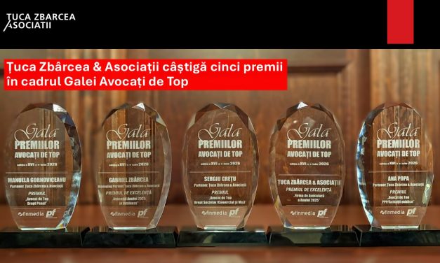 Țuca Zbârcea & Asociații câștigă cinci premii la Gala Avocați de Top