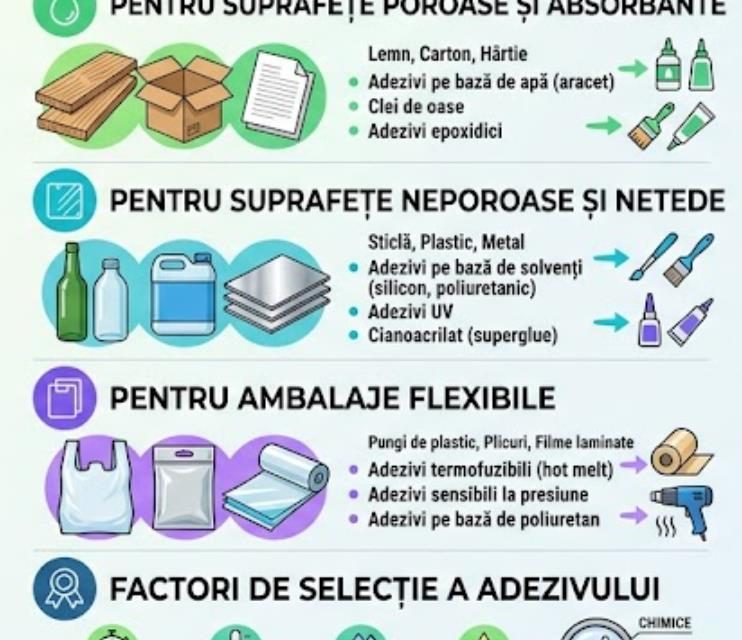 Adezivul potrivit pentru fiecare tip de suprafata si ambalaj