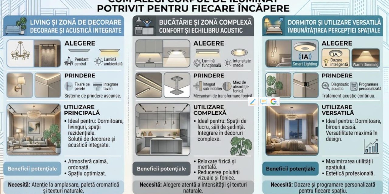 Cum alegi corpul de iluminat potrivit pentru fiecare incapere