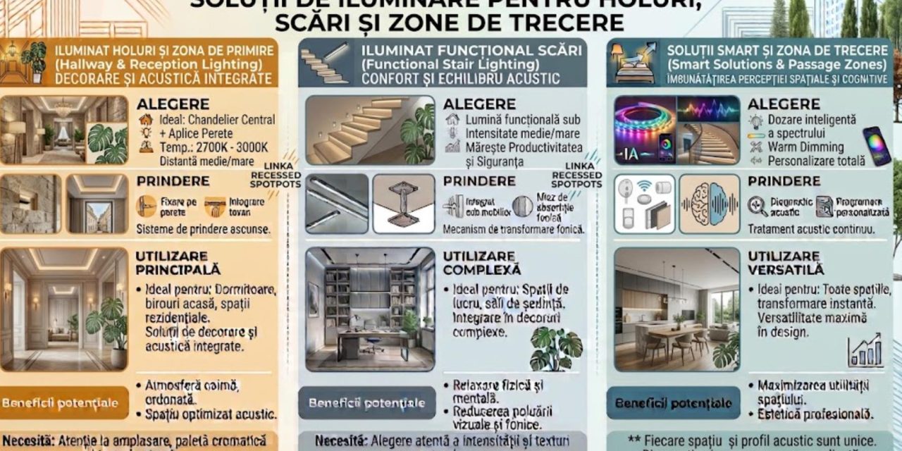 Solutii de iluminare pentru holuri, scari si zone de trecere